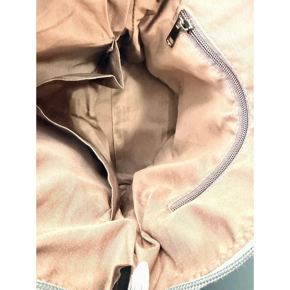 Unbranded Canvas Tote Bag Multi-Pocket Crossbody Large Gray Brown Excellent